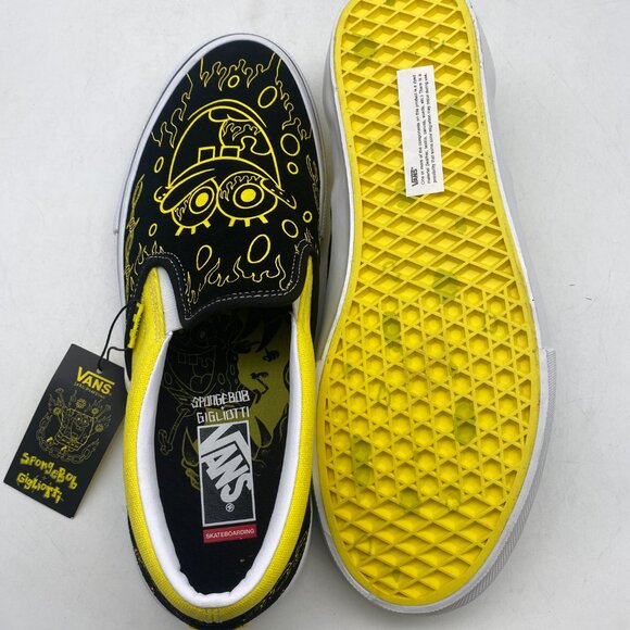 VANS X GIGLIOTTI SPONGEBOB SQUAREPANTS SLIP-ON BLACK/YELLOW US MEN\'S SIZE 12